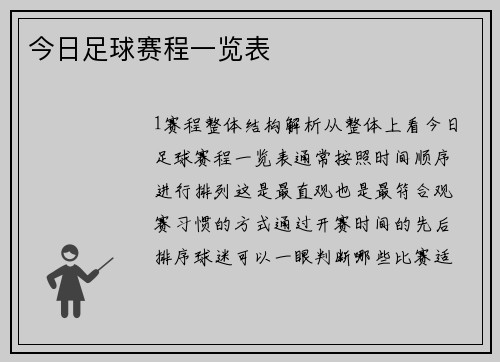 今日足球赛程一览表